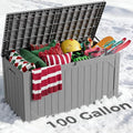 100 Gallon Outdoor Storage Box, Weatherproof Deck Box by HomePage