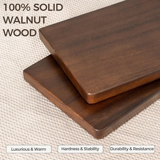 24" Rustic Walnut Wood Floating Shelves, 8 Inch Deep Wall Shelves - Image 4