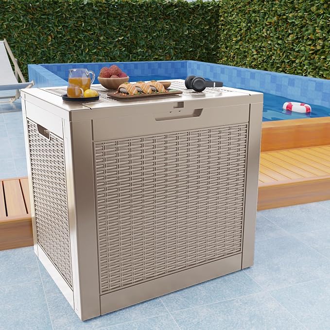 31 Gallon Outdoor Deck Box, Storage Lockable Waterproof Patio Furniture - Image 6