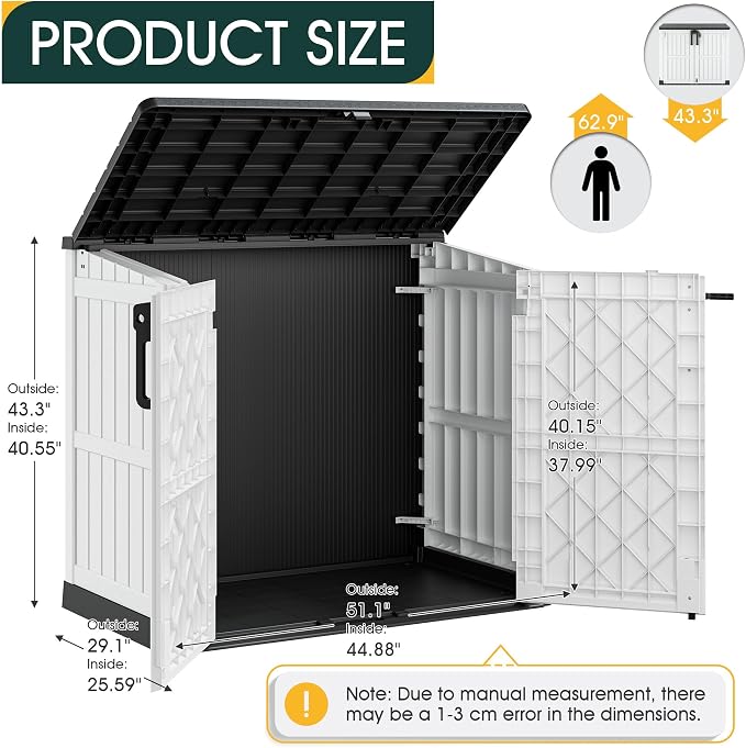 NUNU LAB Outdoor Storage Cabinet 36 Cu.Ft Garden Storage Shed Waterproof - Image 2