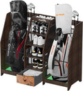 Golf Bag Storage Organizer for Garage, Premium Wooden 2 Golf Bags Rack by Ponsonbay