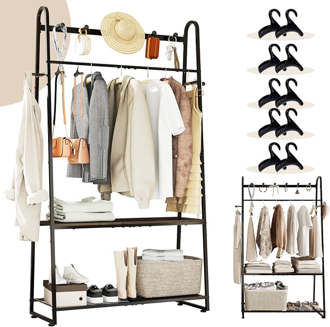 KAFAHOM Purse Organizer for Closet, Heavy Duty Coat Rack freestanding for by KAFAHOM