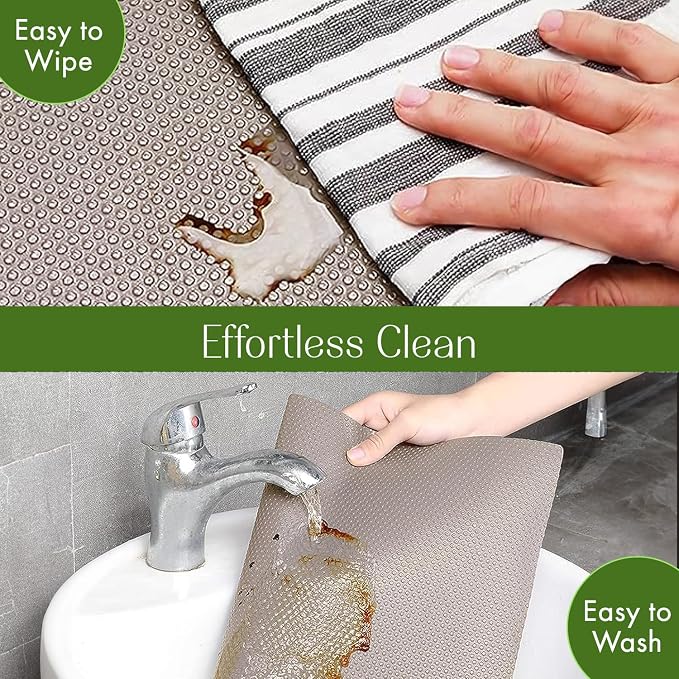 EVALAND Shelf Liners for Kitchen Cabinets Non-Adhesive 17.7" x 33 FT Beige - Image 7