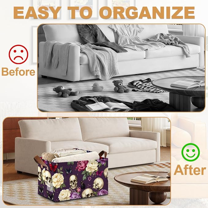 Purple Flower Skeleton Storage Bins - Image 4
