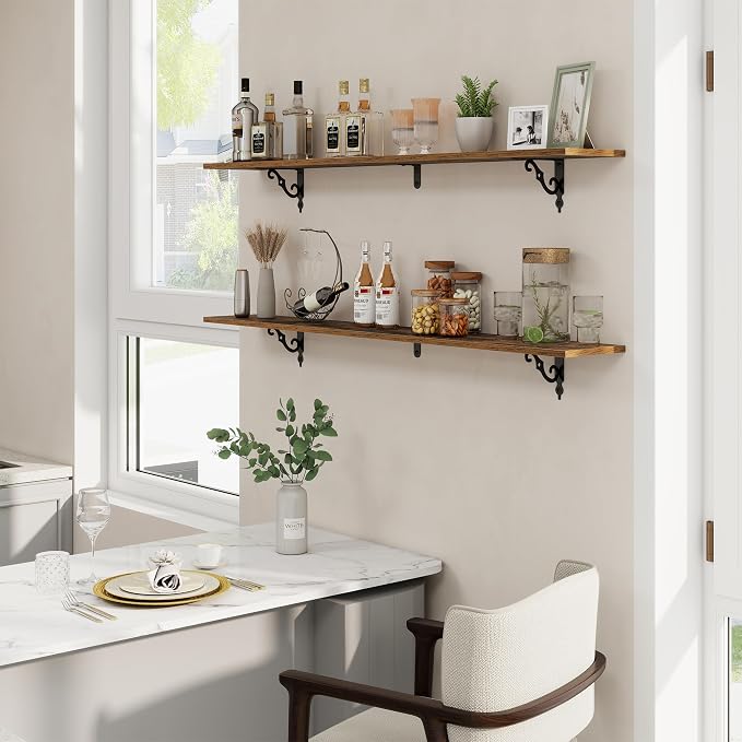 RICHFOCUS Floating Shelves for Wall Decor, 55.1W x 8D Shelf Set of 2, 8 Inch - Image 2