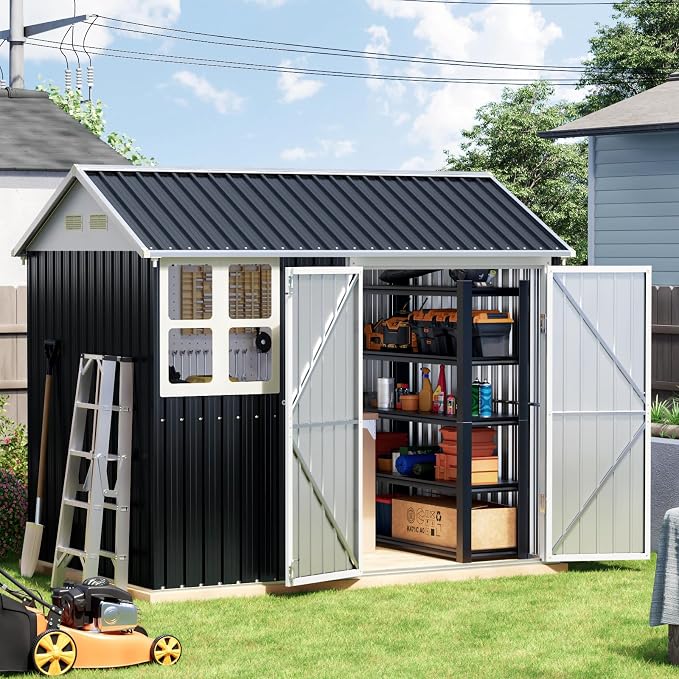 8x6 FT Outdoor Metal Storage Shed - Image 7