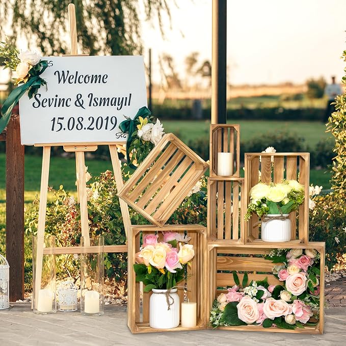 Extra Large 6 Pcs Decorative Wood Crates - Image 5