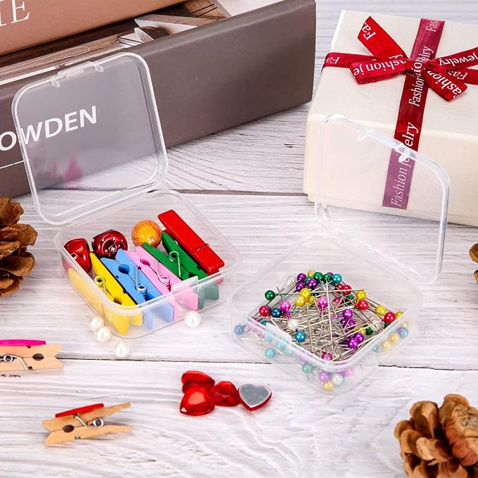 24 Packs Small Clear Plastic Beads Storage Containers Box - Image 3