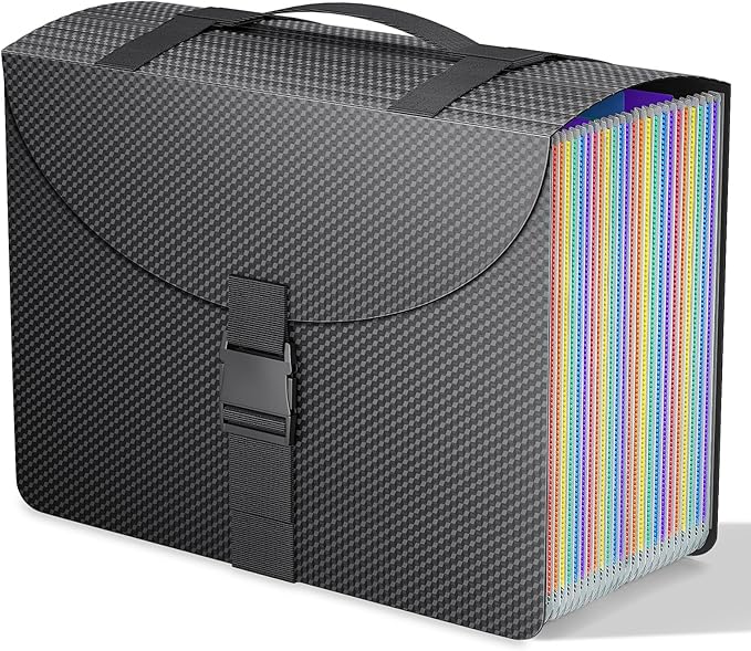 File Organizers with Handle, Portable Expanding File Folder, 25 Pockets by TOPCJ
