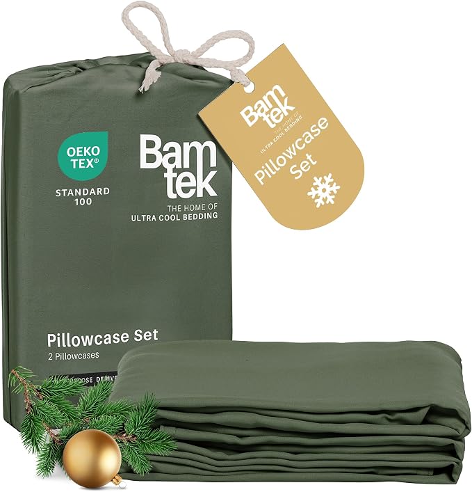 Pillow Cases King Size Set of 2 Pillowcases 100% Viscose from Bamboo Cooling by Bamtek