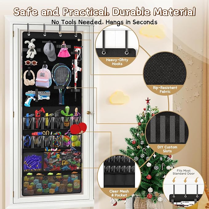 Over the Door Organizer for Building Blocks, Kids Toys Storage - Image 6