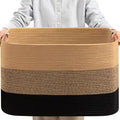 danpinera Large Woven Basket, 108L Large Blanket Basket by danpinera
