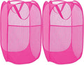 2 Pack Sturdy Mesh Pop up Laundry Hamper Basket by BATTOO