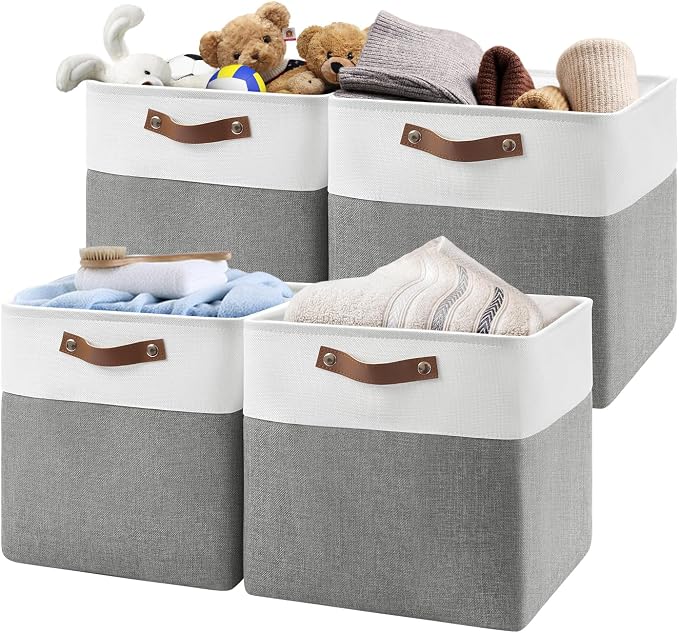 13 Inch Cube Storage Bins, Foldable Storage Basket by Patvingot