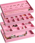 Frebeauty Jewelry Organizer Tray, Stackable Velvet Jewelry Trays, Drawer by Frebeauty