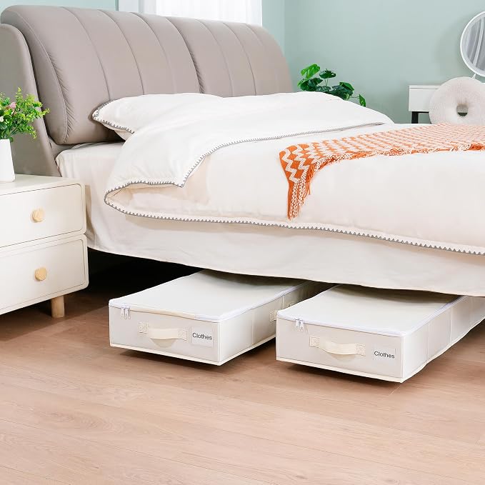 Under Bed Storage with Wheels, 2 Pack Under Bed Storage Containers with Label - Image 4