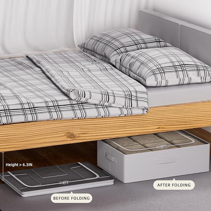 CYhom Under Bed Storage Bins Frame Storage Box Oxford Fabric Sturdy Underbed - Image 6