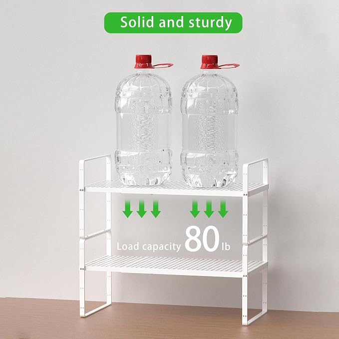 Expandable Cabinet Storage Shelf Stackable Organizer Rack - Image 4