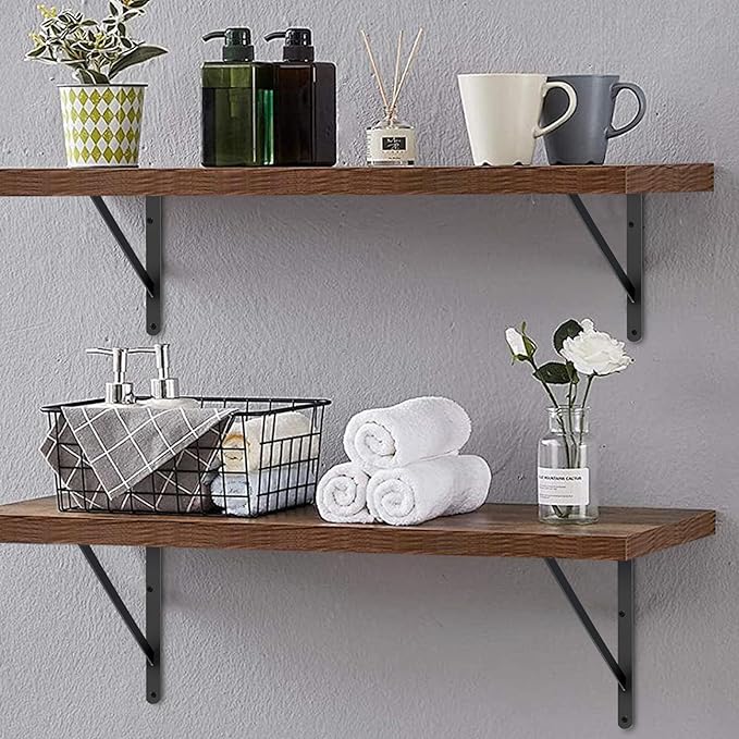12 Pack L22 x H 12" Black Heavy Duty Shelf Brackets - Image 6
