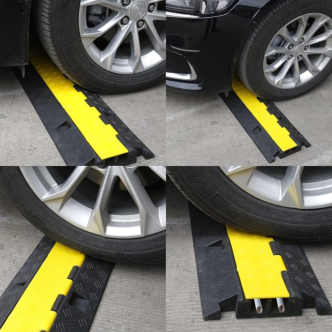 Cable Ramp Cable Protector Ramps Wire Hose Protective 2 Channel Traffic Rubber - Image 7