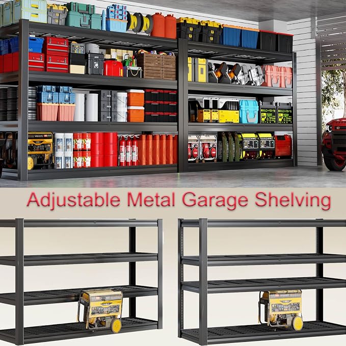 65" Wide Heavy Duty Garage Shelving Units, 6-Tier Deep Storage Shelves - Image 4