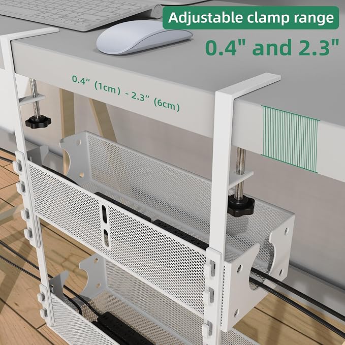 Multi-Model Under Desk Cable Management 2 Pack Metal Under Desk Wire Management - Image 7