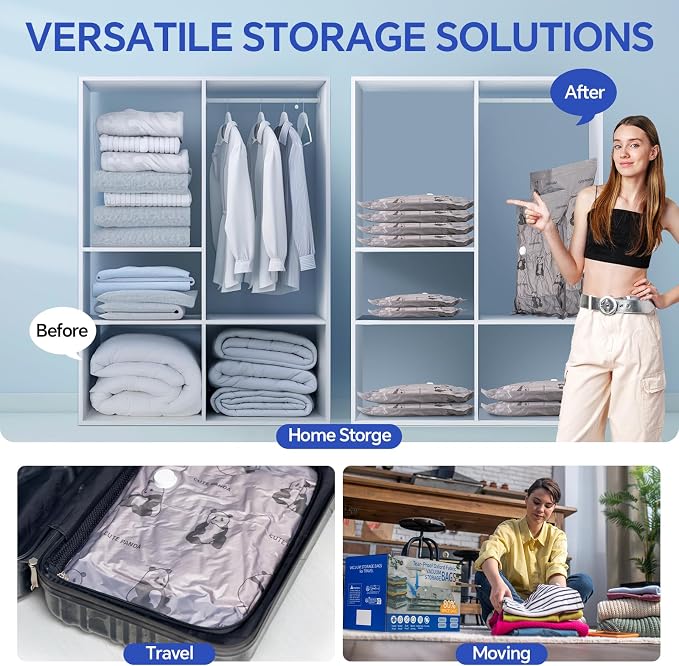 8 Pack Jumbo Vacuum Storage Bags - Image 6