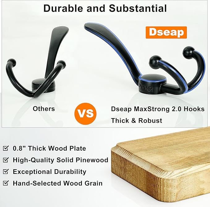 Dseap Coat Rack Wall Mounted - Image 4