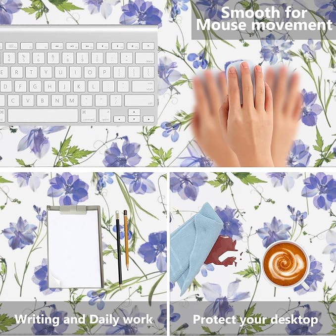 Gaming Mouse Mat Purple Flower Large Mouse Pad Extended Mouse Pad Desk Mat - Image 4