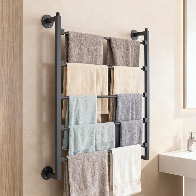 5 Tiers Display Tie & Scarf Rack, Wall Mounted Ribbon Rack Organizer Holder - Image 7