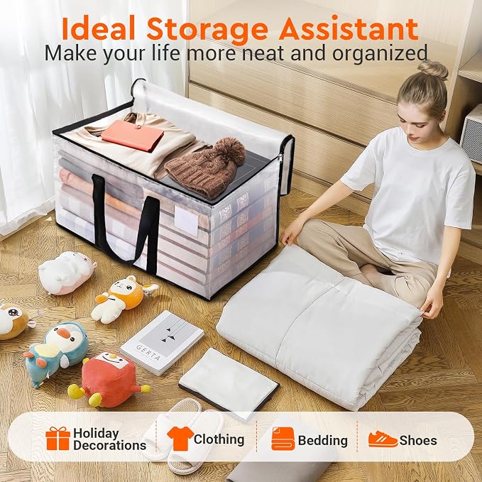 BlissTotes 8-Pack Heavy Duty Extra Large Clear Moving Bags - Image 6