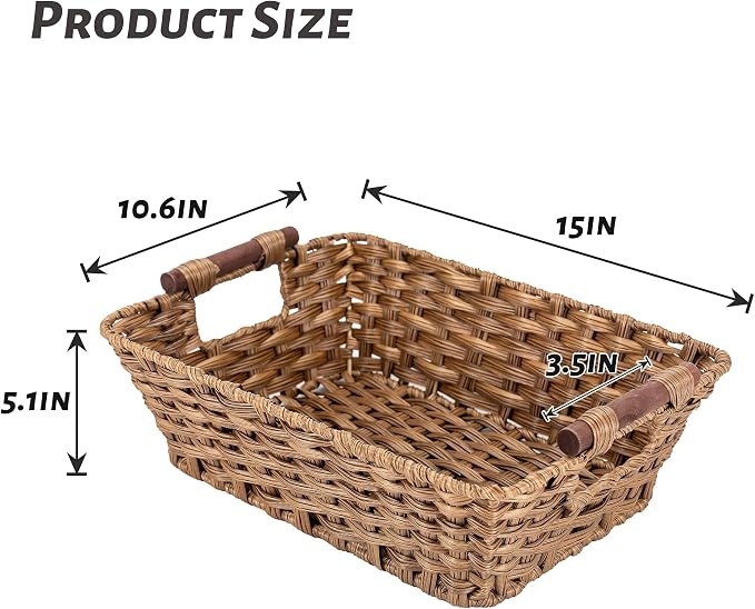 Basket - Wicker Storage Basket, Hand Woven Wicker Storage Basket - Image 2