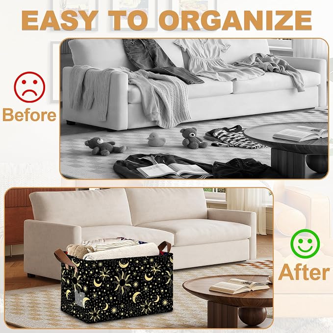 Decorative 32L Starry Night Sky Storage Bins - Image 4