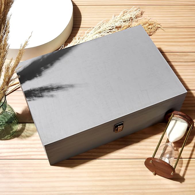 makerflo XL Grey Pine Wood Memory Box - Image 5