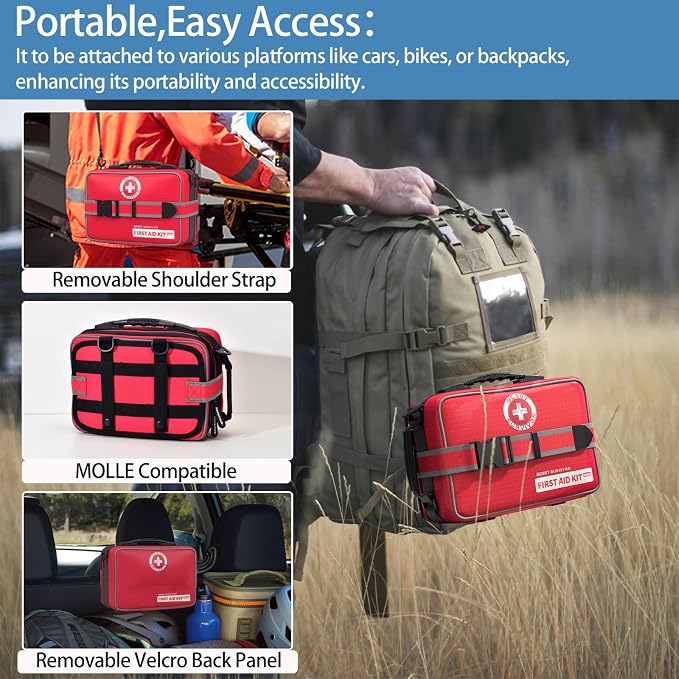 401 Piece First Aid Kit with Chest Seals -Labeled, Expandable & Mountable - Image 6