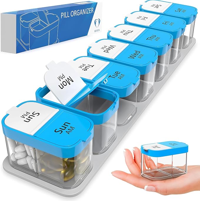 Extra Large Weekly Pill Organizer by BEXEEN