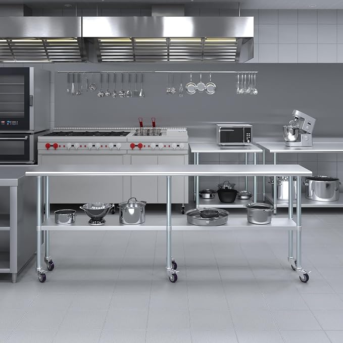 AmGood 96" Long x 18" Deep Stainless Steel Table - Image 5