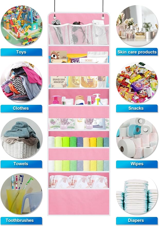 2 Pack Over The Door Organizer, Hanging Storage Organization - Image 6
