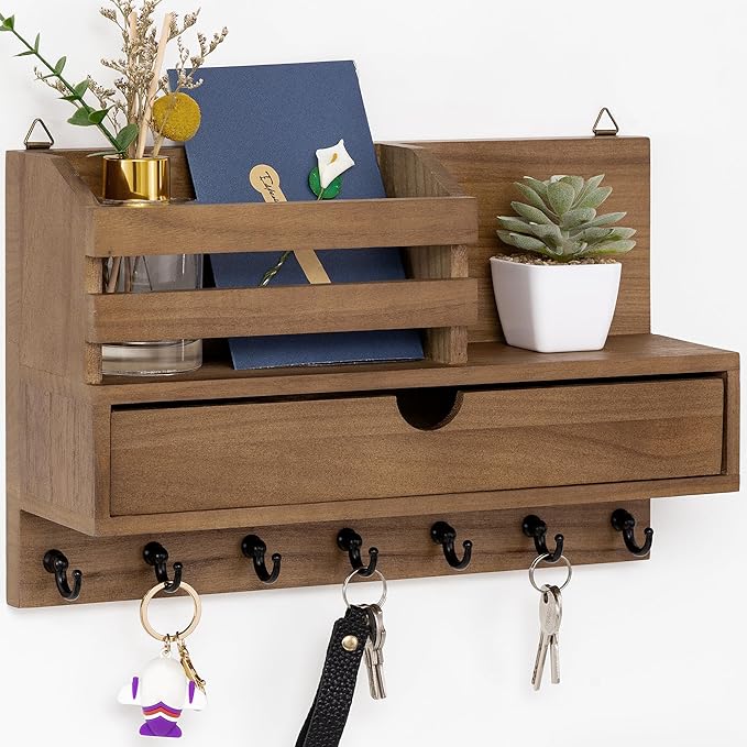 Key and Mail Holder for Wall, Mail Organizer Wall Mount by dreampossible