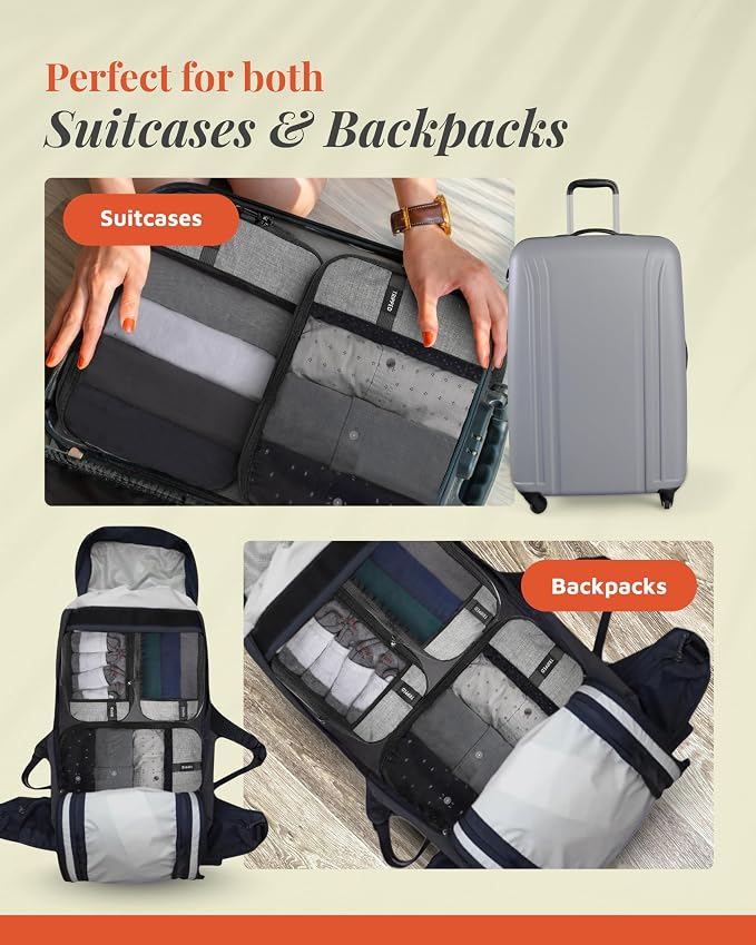 Compression Packing Cubes for Travel by TRIPPED – 6-Piece Premium Set - Image 6