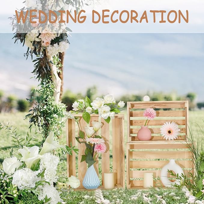 5 Pcs Decorative Wooden Crates for Display, Wood Storage Crate for Home Rustic - Image 5
