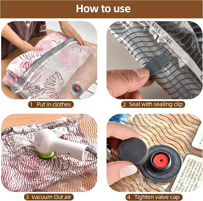 18 Pack Travel Vacuum Bags for Clothing, Compression Seal Packing Cubes for - Image 7
