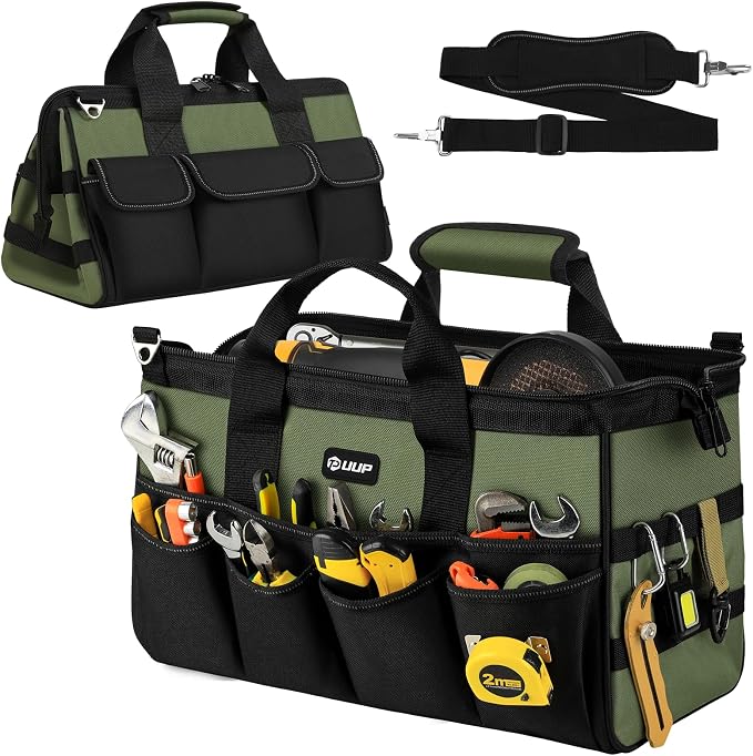 18-Inch Large Tool Bag, 16-Pocket Portable Tool Box Organizer Storage, Heavy by UUP