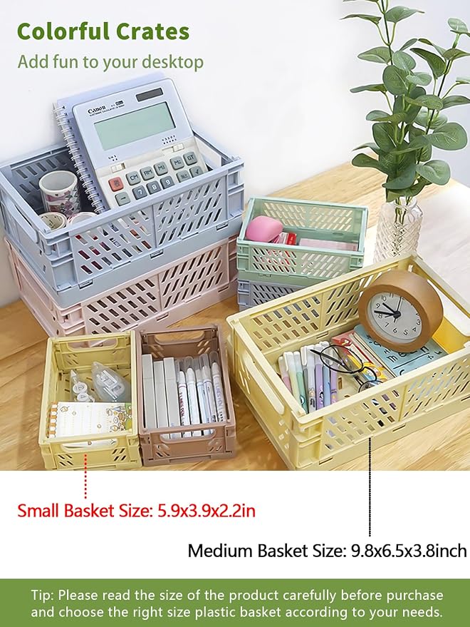 Xhwykzz 4 Pack Mini Foldable Plastic Small Baskets - Image 5