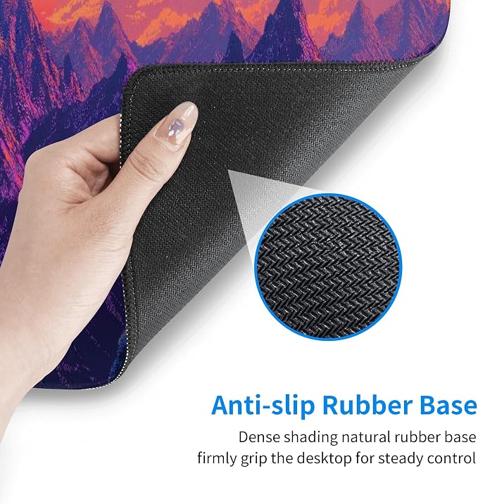 Purple Mountains Sunset Large Mouse Pad, Gaming Desk Mat, XL Keyboard Desk Pad - Image 4