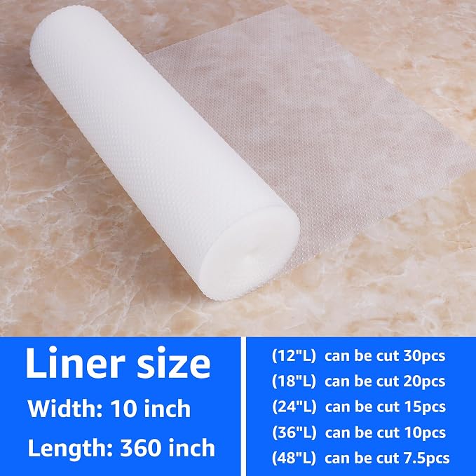 PABUSIOR Shelf Liner 10 inch Wide Clear: Transparent Easy to Cut Drawer Liners - Image 9