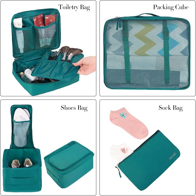 BAGAIL 8 Set Packing Cubes Luggage Packing Organizers - Image 3