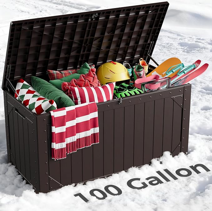 100 Gallon Outdoor Storage Box, Weatherproof Deck Box by HomePage