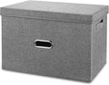 Linen Fabric Collapsible Storage Bins by Unknown
