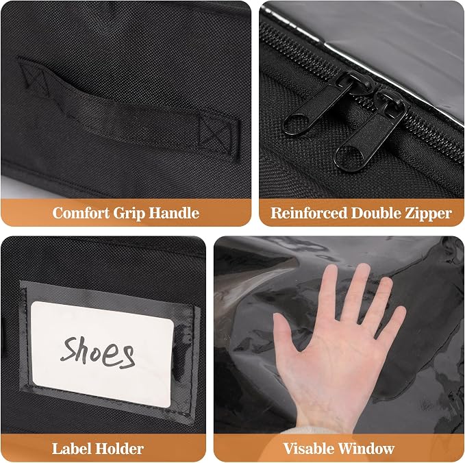 2 Pack Under Bed Storage with 4 Dividers, Large Under Bed Storage Containers - Image 8